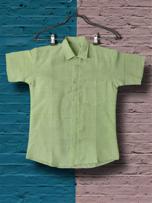 Shahbazcreation Men Solid Formal Light Green Shirt
