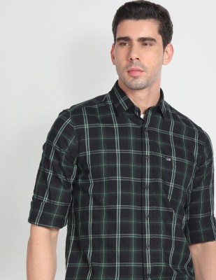 Arrow Sport Men Checkered Casual Black Shirt