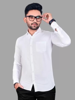 Jumii Enterprise Men Solid Casual White Shirt