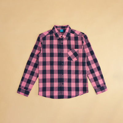 YU by Pantaloons Boys Checkered Casual Pink Shirt