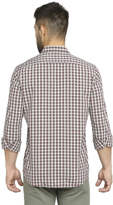 BASICS Men Checkered Casual Red, White Shirt