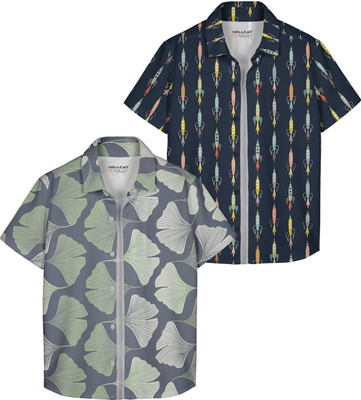 Hellcat Boys Printed Casual Multicolor Shirt(Pack of 2)