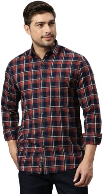 Klub Fox Men Checkered Casual Dark Blue, White, Red Shirt