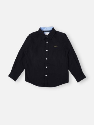 Pepe Jeans Boys Solid Casual Black Shirt