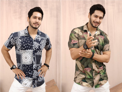 MAHADEV Men Printed Casual Multicolor Shirt(Pack of 2)