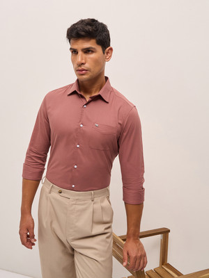 THE BEAR HOUSE Men Solid Formal Maroon Shirt