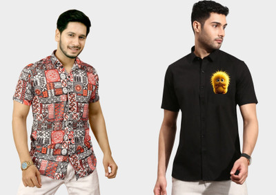 Emporium Men Printed Casual Red Shirt(Pack of 2)