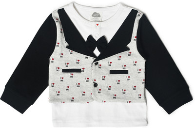 Mi Arcus Baby Boys Printed Casual Black, White, Red Shirt