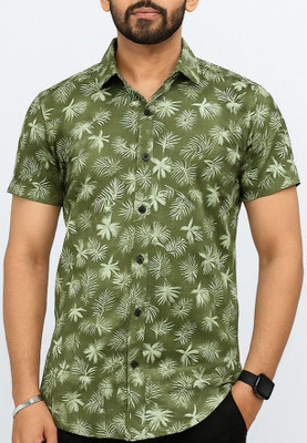 AVOLT Men Printed Casual Green Shirt