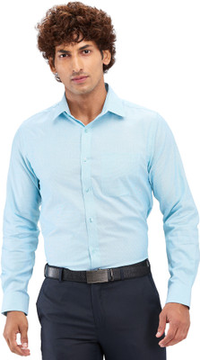 Raymond Men Self Design Formal Light Blue Shirt