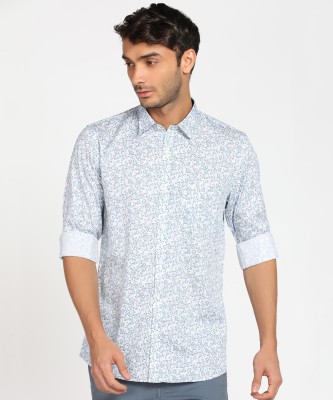 PETER ENGLAND Men Printed Casual Light Blue Shirt