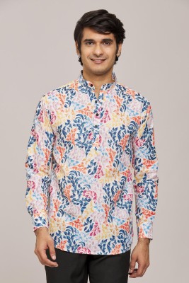 CHARBHUJA FASHION Men Floral Print Casual Blue Shirt