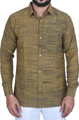 R N Enterprises Men Checkered Casual Yellow Shirt