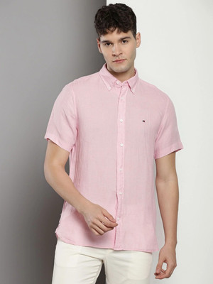 TOMMY HILFIGER Men Solid Casual Pink Shirt