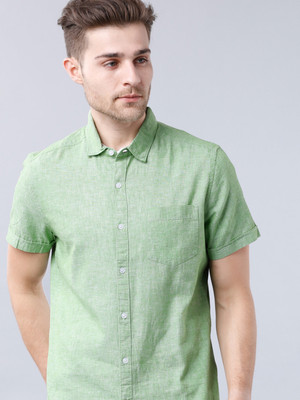 HIGHLANDER Men Solid Casual Green Shirt