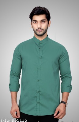 Sky Global Men Solid Casual Light Green Shirt