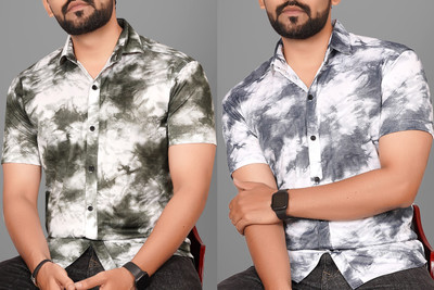 Voroxy Men Dyed/Ombre Casual Multicolor Shirt(Pack of 2)