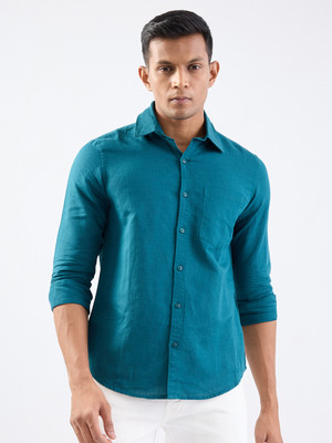 Spykar Men Solid Casual Green Shirt