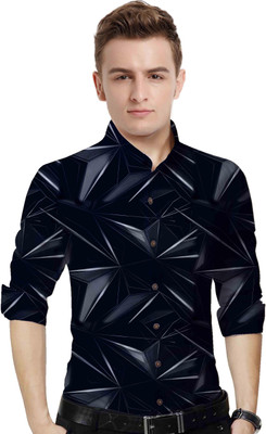 Divybhav Men Printed Casual Black Shirt