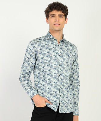 KILLER Men Printed Casual Light Green Shirt