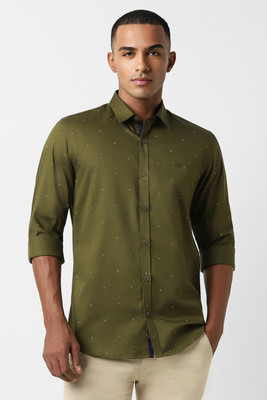 PETER ENGLAND Men Printed Casual Green Shirt