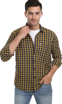 Arthz Fab Trends Men Solid Casual Black, Yellow Shirt