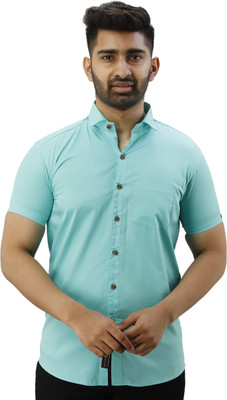 Pactimo Men Solid Casual Light Blue Shirt
