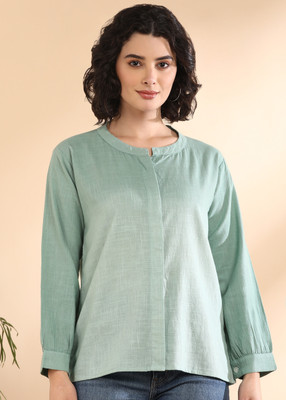 CORSICA Women Dyed/Ombre Casual Green Shirt