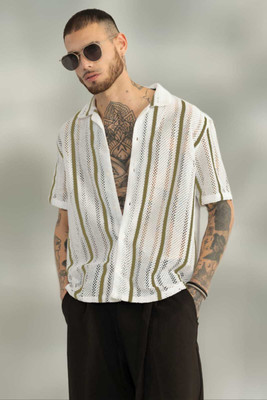 VASTRAM TREND Men Self Design Formal Light Green Shirt