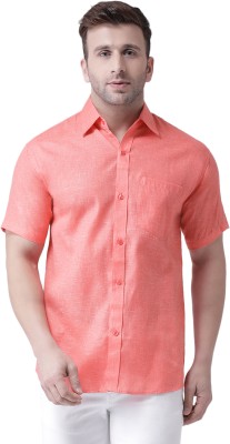 KLOSET BY RIAG Men Self Design Casual Orange Shirt