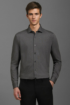 LOUIS PHILIPPE Men Self Design Formal Grey Shirt