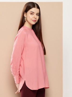 her by invictus Women Solid Casual Pink Shirt