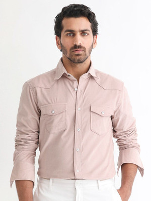RARE RABBIT Men Solid Casual Orange Shirt