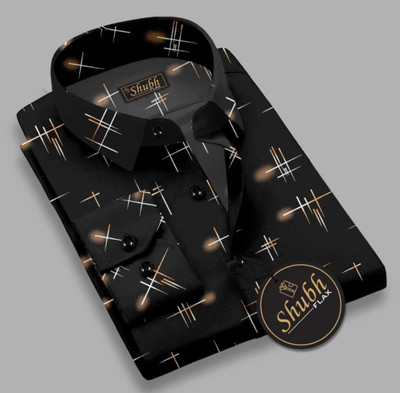 indicare Men Solid Casual Black Shirt