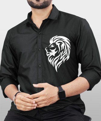 VeBNoR Men Printed Casual Black Shirt