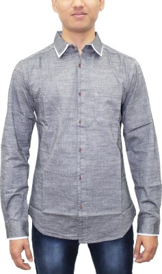 KUONS AVENUE Men Self Design Casual Grey Shirt