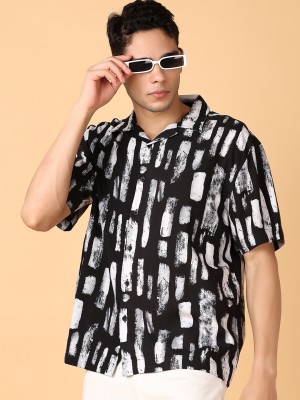 V-MART Men Printed Casual Black Shirt