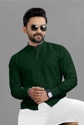 ShivayImpex Men Solid Casual Dark Green Shirt