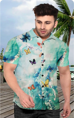 Radha Krishna Fashion Men Checkered Casual Light Blue Shirt