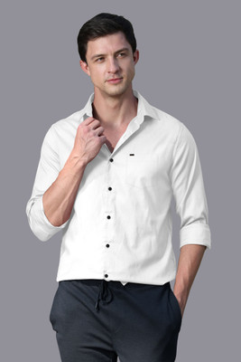 Growwax Men Solid Formal White Shirt