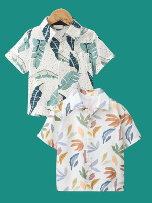 KILLER Boys Printed Casual Light Green Shirt(Pack of 2)