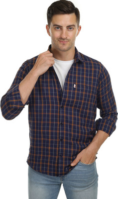 Arthz Fab Trends Men Solid Casual Dark Blue, White, Brown Shirt