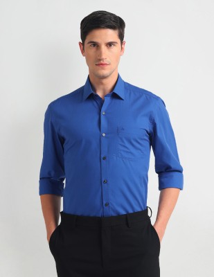 ARROW Men Solid Formal Blue Shirt