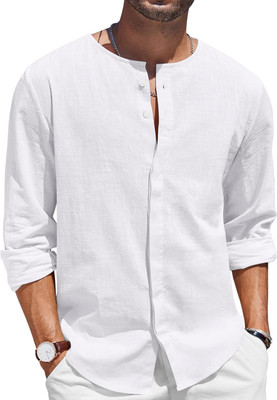 DAPPERFIELD Men Solid Straight Kurta(White)