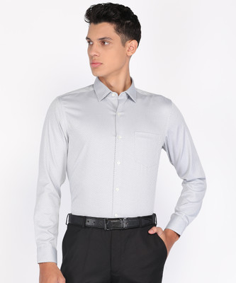 PETER ENGLAND Men Self Design Formal Grey Shirt