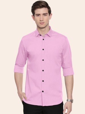 FIBERMILL Men Solid Casual Pink Shirt