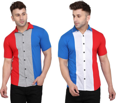 BEYOU FASHION Men Solid Formal Multicolor Shirt(Pack of 2)
