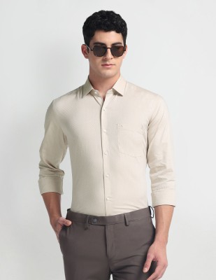 ARROW Men Solid Formal Beige Shirt