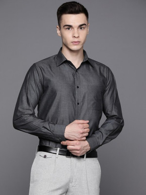 Raymond Men Solid Formal Grey Shirt