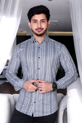 GCFAB Men Printed Casual Grey Shirt